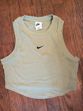 Nike Small Ribbed Tank Top in Sage Green